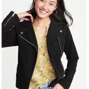 NEW w/Out Tags!  Old Navy Faux Vegan Suede Moto Biker Jacket Black Small